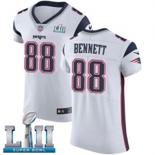 Men's Nike New England Patriots #88 Martellus Bennett White Vapor Untouchable Elite Player Super Bowl LII NFL Jersey
