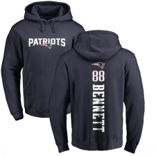 NFL Nike New England Patriots #88 Martellus Bennett Navy Blue Backer Pullover Hoodie
