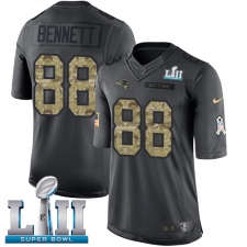 Youth Nike New England Patriots #88 Martellus Bennett Limited Black 2016 Salute to Service Super Bowl LII NFL Jersey