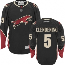 Women's Reebok Arizona Coyotes #5 Adam Clendening Premier Black Third NHL Jersey