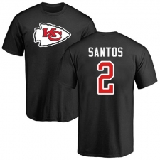 NFL Nike Kansas City Chiefs #2 Cairo Santos Black Name & Number Logo T-Shirt