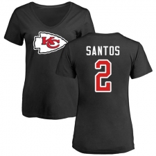 NFL Women's Nike Kansas City Chiefs #2 Cairo Santos Black Name & Number Logo Slim Fit T-Shirt