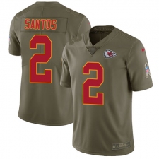 Youth Nike Kansas City Chiefs #2 Cairo Santos Limited Olive 2017 Salute to Service NFL Jersey