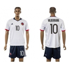 Colombia #10 Valderrama Away Soccer Country Jersey