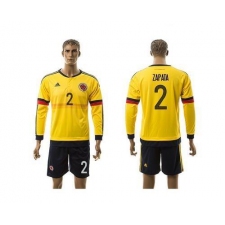 Colombia #2 Zapata Home Long Sleeves Soccer Country Jersey