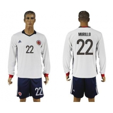 Colombia #22 Murillo Away Long Sleeves Soccer Country Jersey