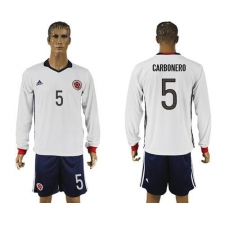 Colombia #5 Carbonero Away Long Sleeves Soccer Country Jersey