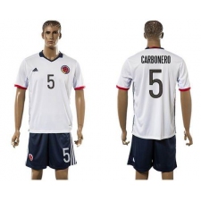Colombia #5 Carbonero Away Soccer Country Jersey