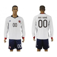 Colombia Personalized Away Long Sleeve Soccer Country Jersey