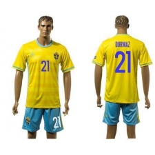Sweden #21 Durmaz Home Soccer Country Jersey