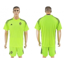 Sweden Blank Shiny Green Goalkeeper Soccer Country Jersey