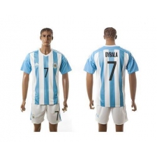 Argentina #7 Dybala Home Soccer Country Jersey