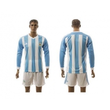 Argentina Blank Home Long Sleeves Soccer Country Jersey