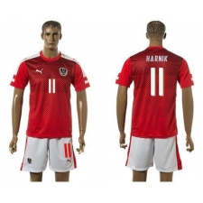 Austria #11 Harnik Red Home Soccer Country Jersey