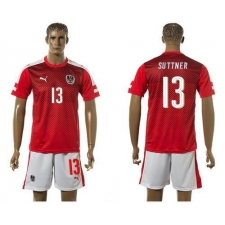 Austria #13 Suttner Red Home Soccer Country Jersey
