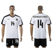 Austria #14 Baumgartlinger White Away Soccer Country Jersey