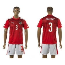 Austria #3 Dragovic Red Home Soccer Country Jersey