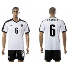 Austria #6 Il Sanker White Away Soccer Country Jersey
