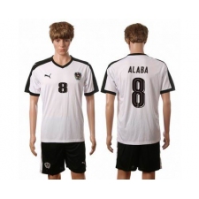 Austria #8 Alaba White Away Soccer Country Jersey