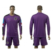 Austria Blank Purple Goalkeeper Long Sleeves Soccer Country Jersey