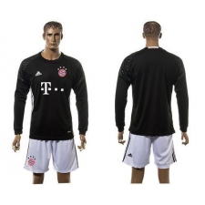 Bayern Munchen Blank Goalkeeper Black Long Sleeves Soccer Club Jersey