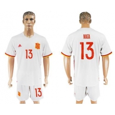 Spain #13 Mata Away Soccer Country Jersey