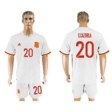 Spain #20 S.Cazorla Away Soccer Country Jersey