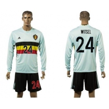 Belgium #24 Witsel Away Long Sleeves Soccer Country Jersey
