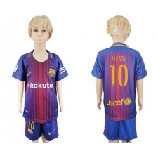 Barcelona #10 Messi Home Kid Soccer Club Jersey