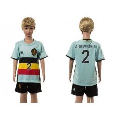 Belgium #2 Alderweireld Away Kid Soccer Country Jersey