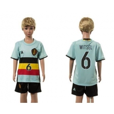Belgium #6 Witsel Away Kid Soccer Country Jersey
