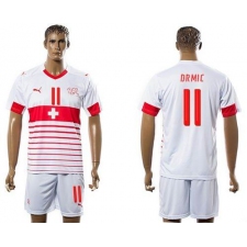 Switzerland #11 Drmic Away Soccer Country Jersey