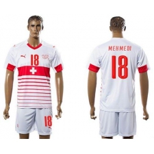 Switzerland #18 Mehmedi Away Soccer Country Jersey