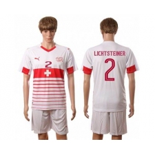 Switzerland #2 Lichtsteiner Away Soccer Country Jersey