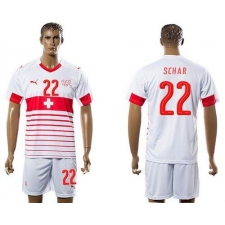 Switzerland #22 Schar Away Soccer Country Jersey