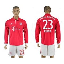 Bayern Munchen #23 Reina Home Long Sleeves Soccer Club Jersey