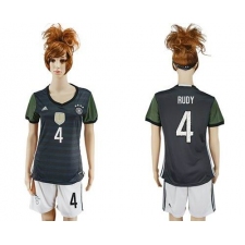 Women's Germany #4 Rudy Away Soccer Country Jersey