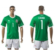Mexico #1 G.Ochoa Green Home Soccer Country Jersey