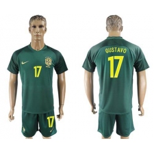 Brazil #17 Gustavo Away Soccer Country Jersey