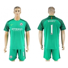 Manchester United #1 Hart Green Goalkeeper Soccer Club Jersey