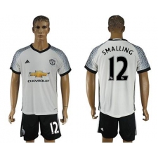 Manchester United #12 Smalling White Soccer Club Jersey