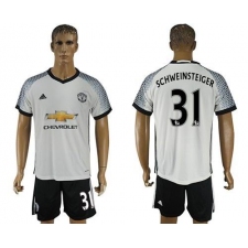 Manchester United #31 Schweinsteiger White Soccer Club Jersey
