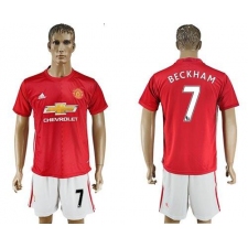 Manchester United #7 Beckham Red Home Soccer Club Jersey