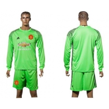 Manchester United Blank Green Goalkeeper Long Sleeves Soccer Club Jersey