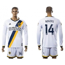Los Angeles Galaxy #14 Rogers Home Long Sleeves Soccer Club Jersey