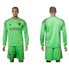 Los Angeles Galaxy Blank Green Goalkeeper Long Sleeves Soccer Club Jersey