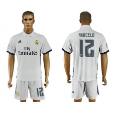 Real Madrid #12 Marcelo White Home Soccer Club Jersey