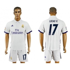 Real Madrid #17 Lucas V. White Home Soccer Club Jersey