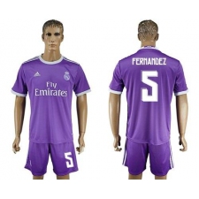 Real Madrid #5 Fernandez Away Soccer Club Jersey
