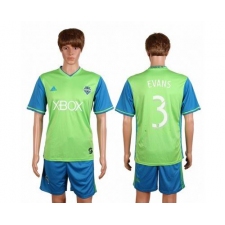 Seattle Sounders #3 Evans Home Soccer Club Jersey